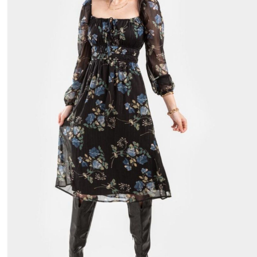 Mid Length Floral Dress